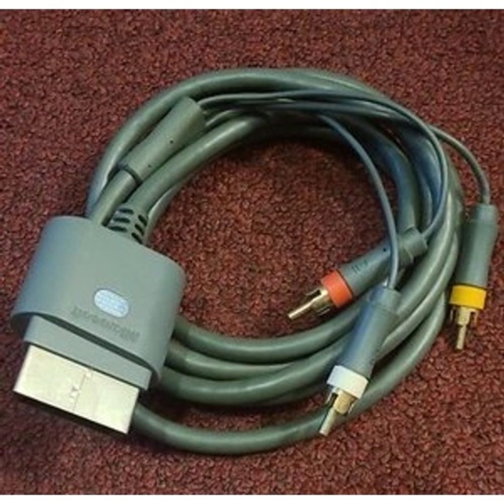 Microsoft Xbox 360 Composite AV Cable RCA Video Audio OEM Gray X810973-001